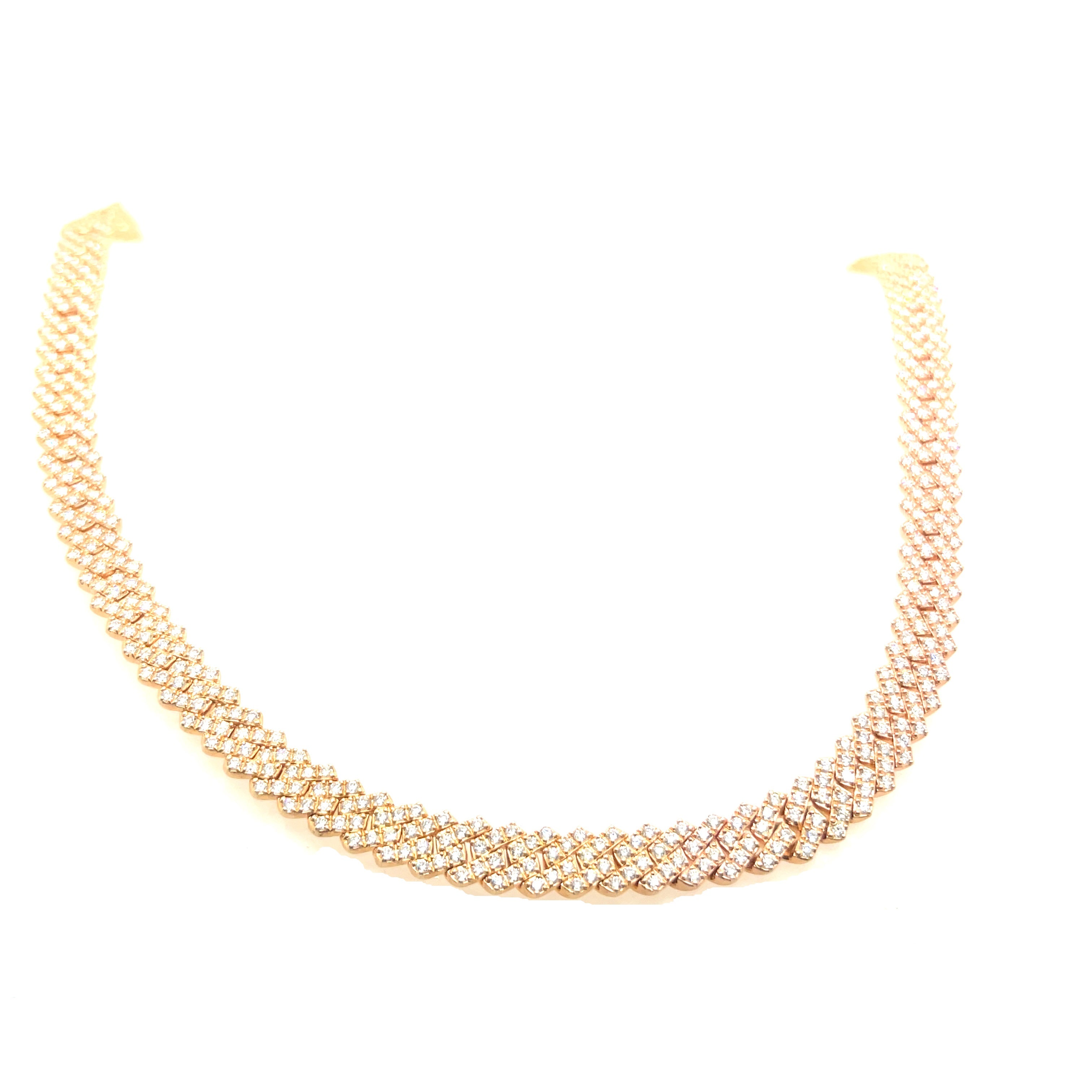 Round Diamond Silver Necklace, 11.22 ct., Lab Grown