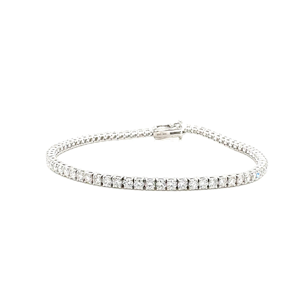 Round Diamond Tennis Bracelet, 3.67 ct., 14K White Gold Lab Grown