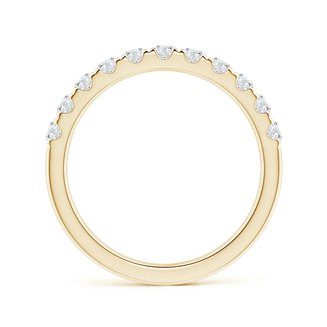 Classic Split Diamond Half Eternity Wedding Ring, Lab-Grown