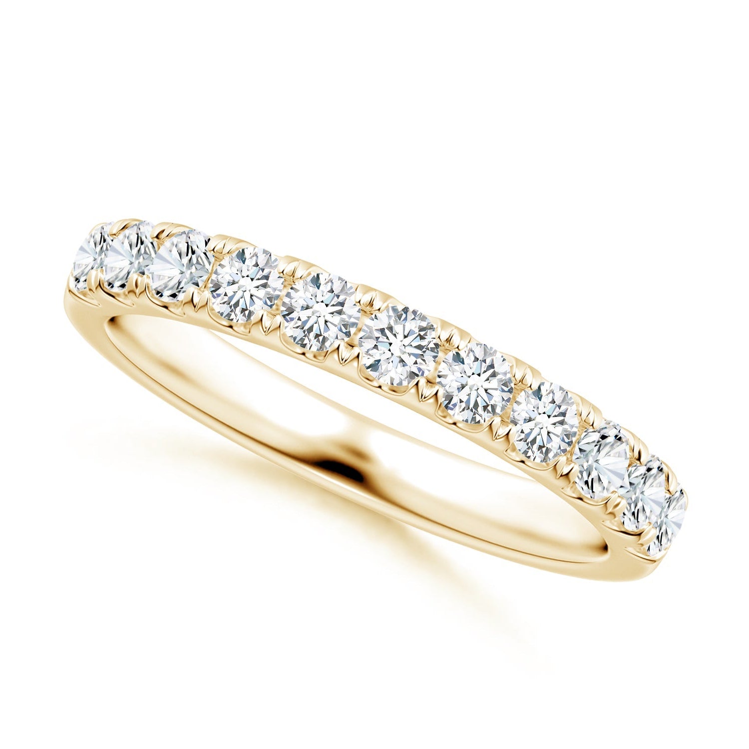 Classic Split Diamond Half Eternity Wedding Ring, Lab-Grown