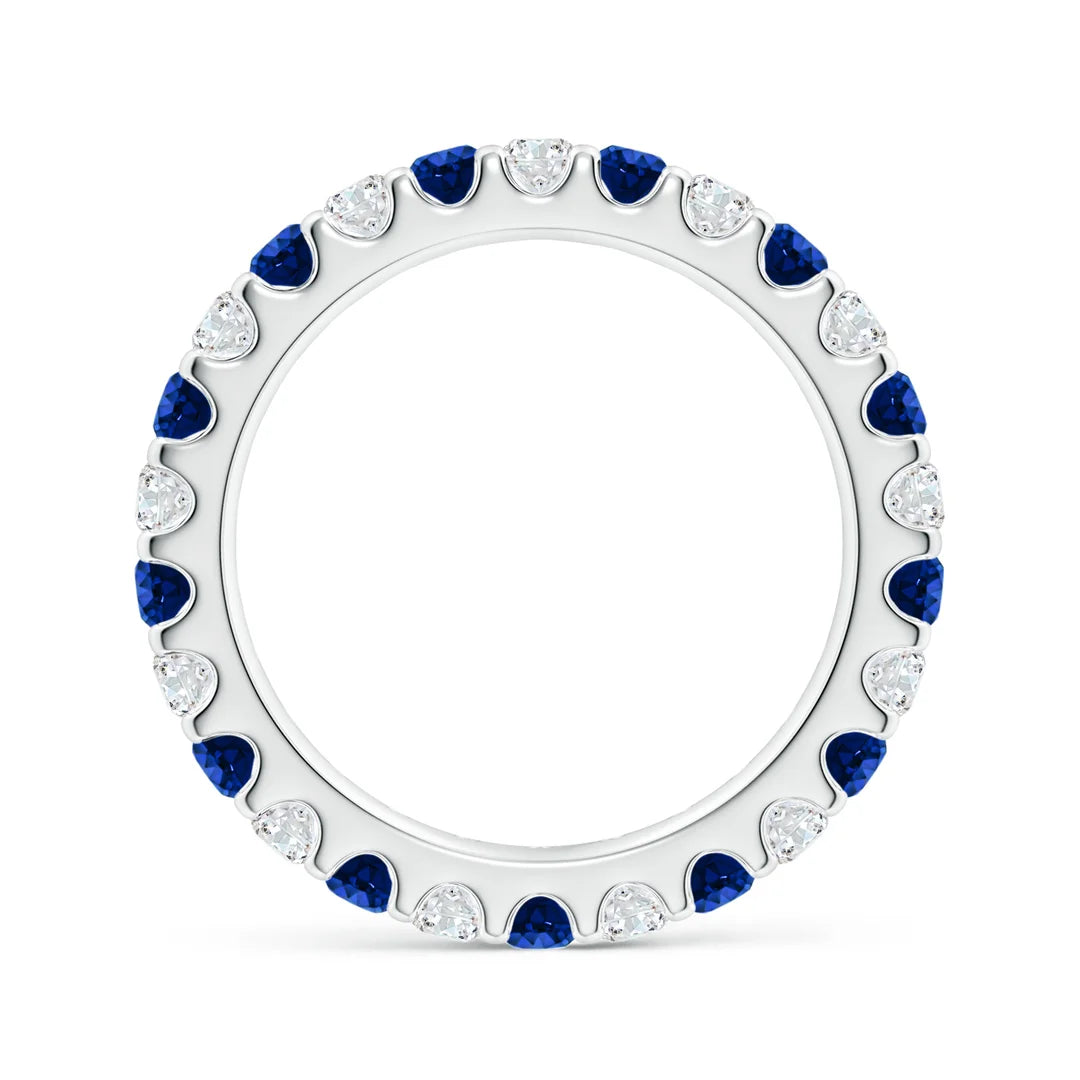 Blue Sapphire and Lab Diamond Eternity Ring