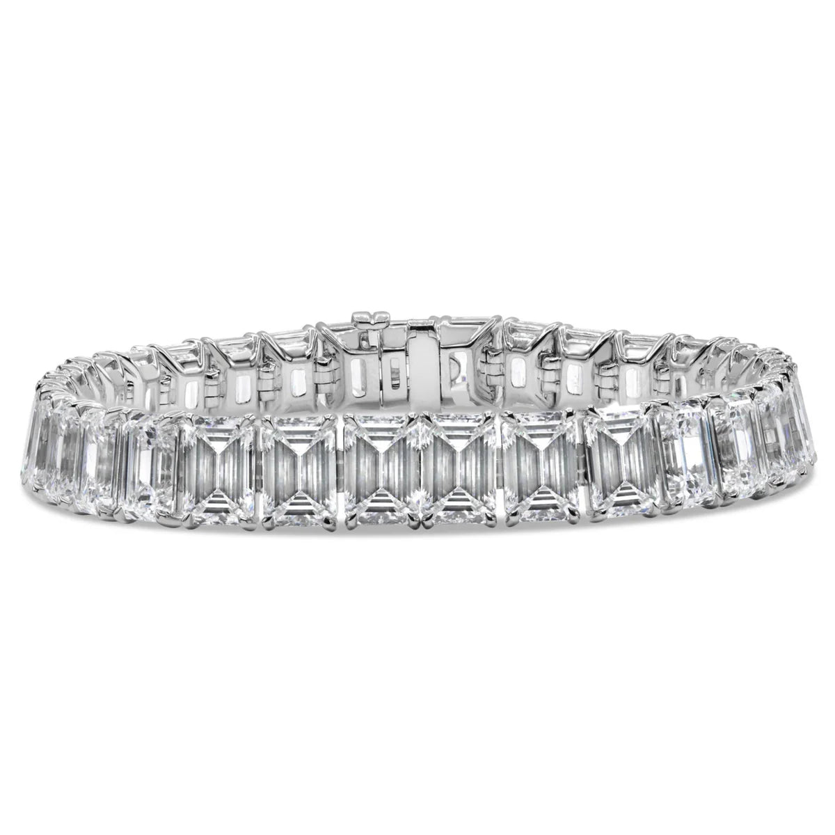 Lab Grown Large Emerald Cut Diamond Tennis Bracelet