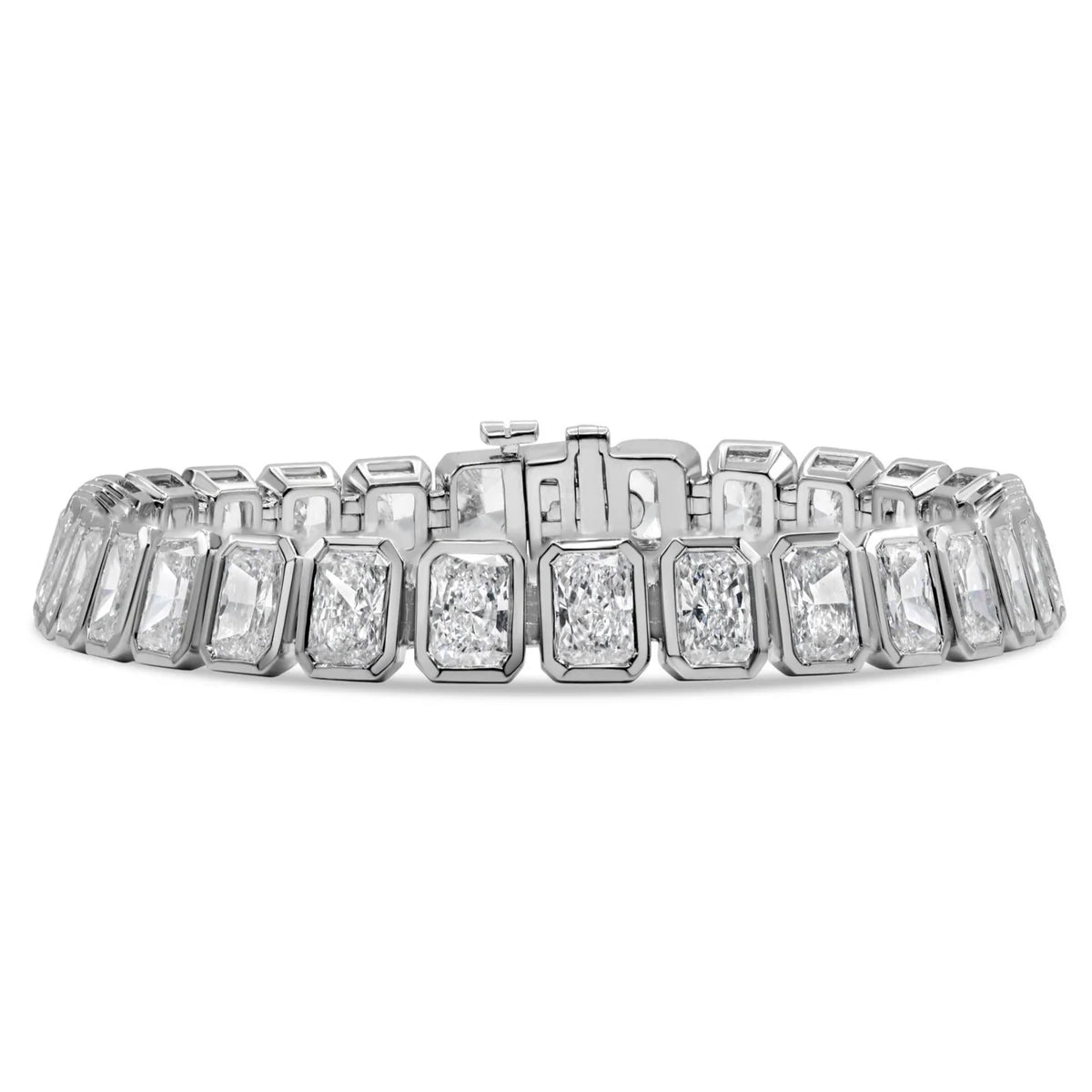Lab Grown Bezel Radiant Cut Diamond Tennis Bracelet