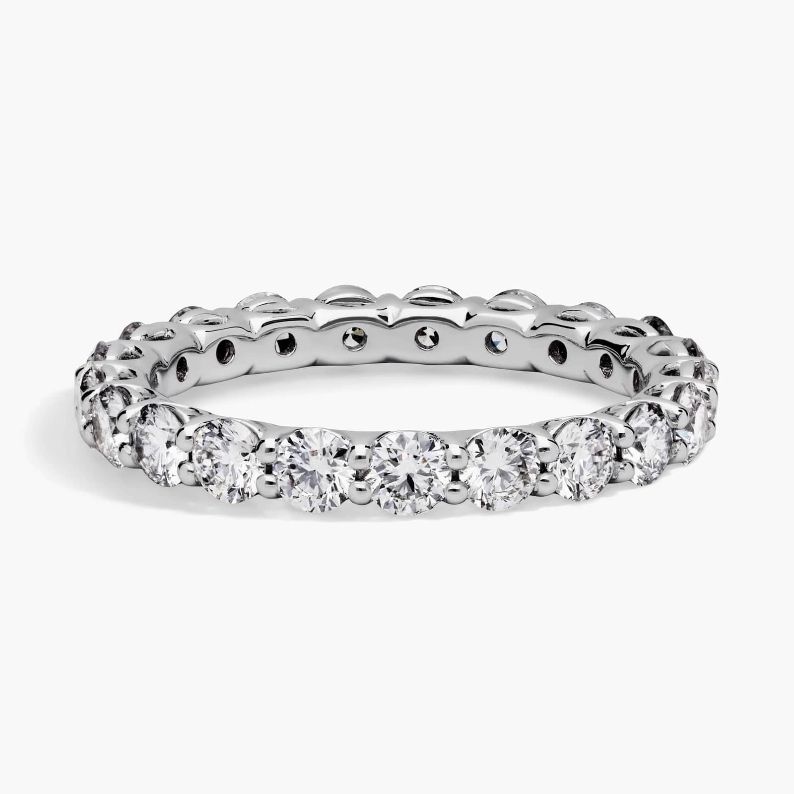 Round Diamond Eternity Band, 14K White Gold, Lab Grown