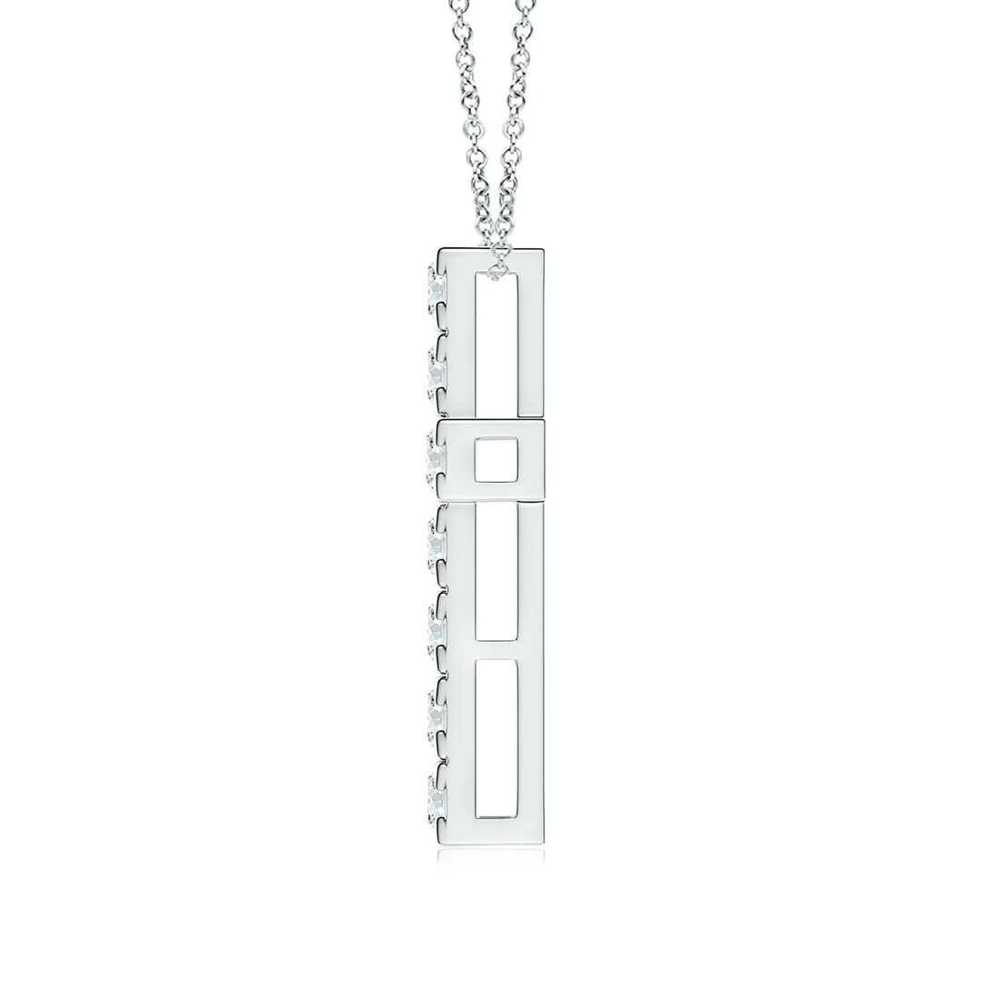 Prong-Set Diamond Cross Pendant, Lab-Grown