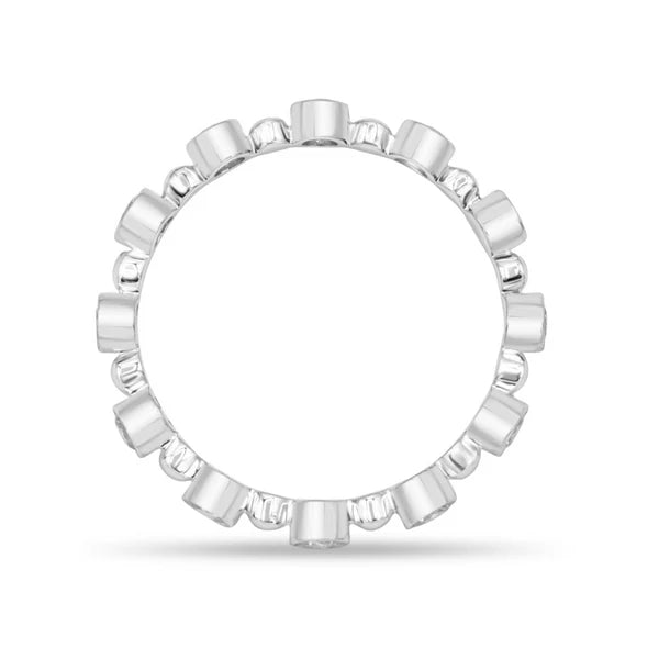 4.08 Carat Bezel & Bead Diamond Band in 18K Gold