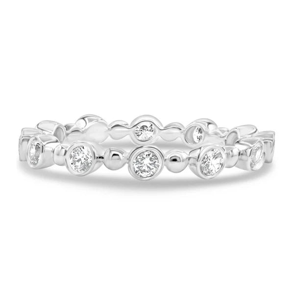 4.08 Carat Bezel & Bead Diamond Band in 18K Gold