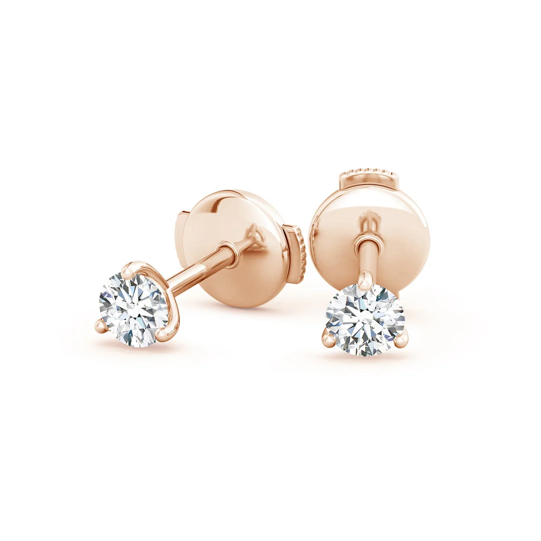 Prong-Set Round Diamond Martini Stud Earrings