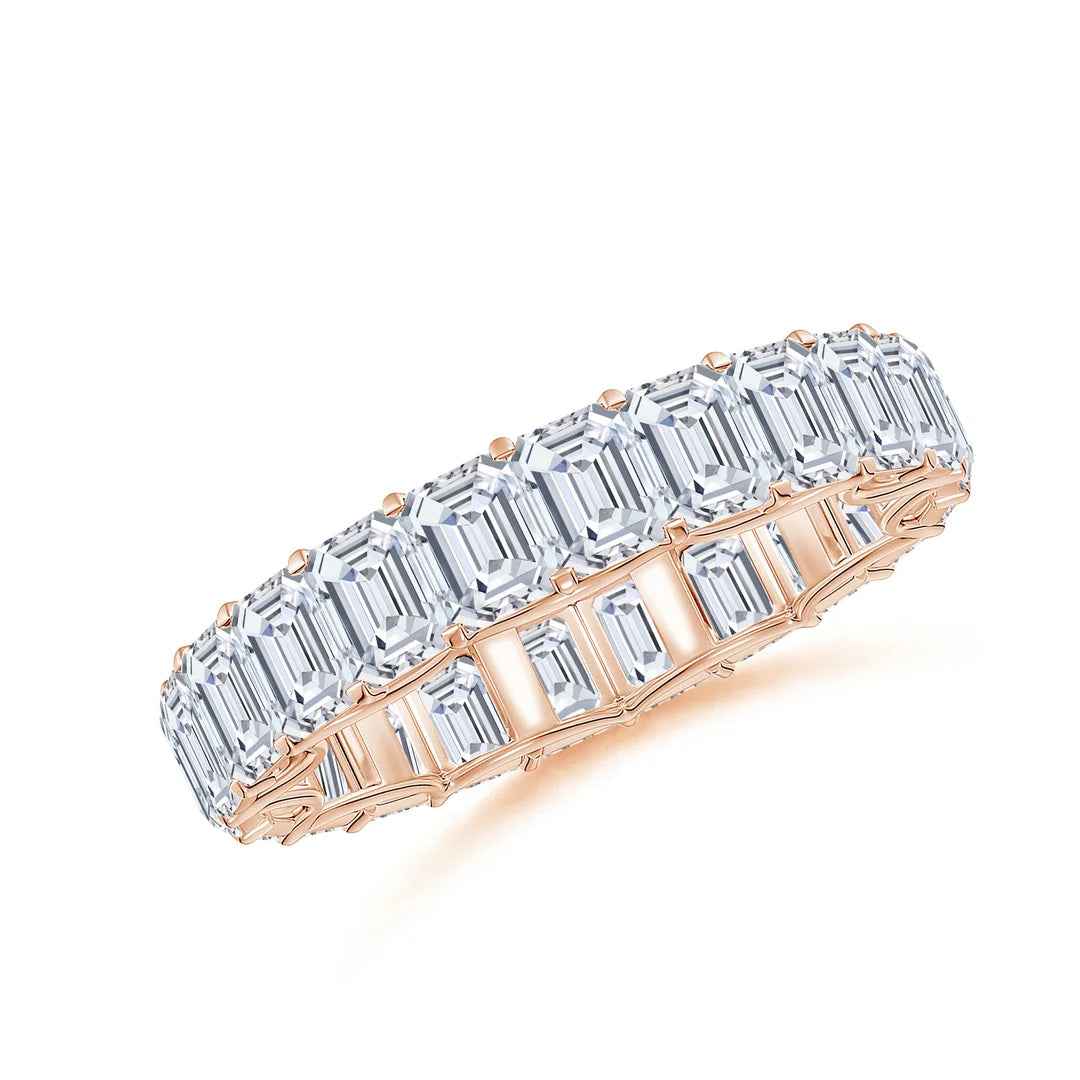 Emerald-Cut Diamond Eternity Wedding Ring