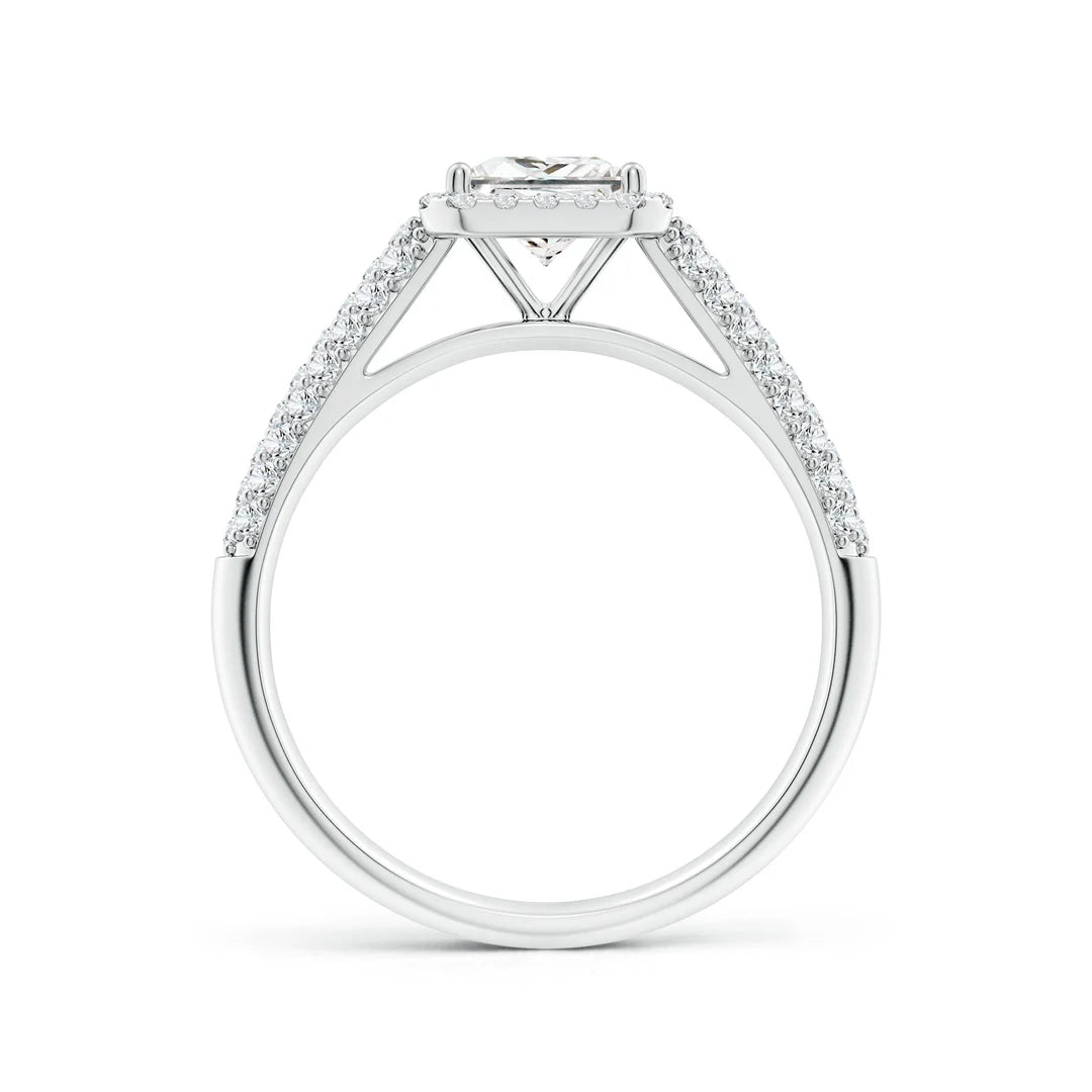 Princess-Cut Diamond Halo Engagement Ring