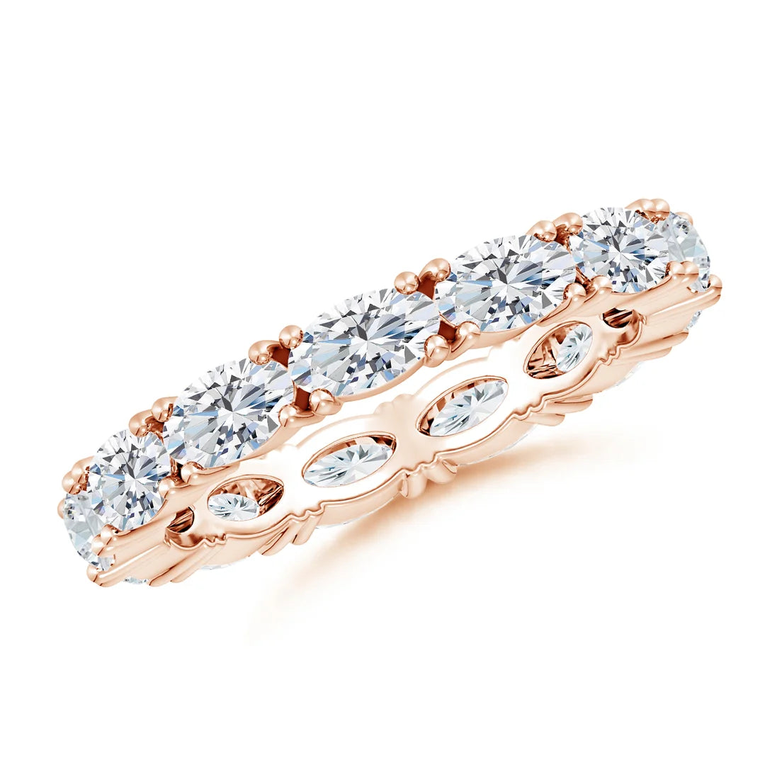 Oval East-West Diamond Eternity Wedding Ring
