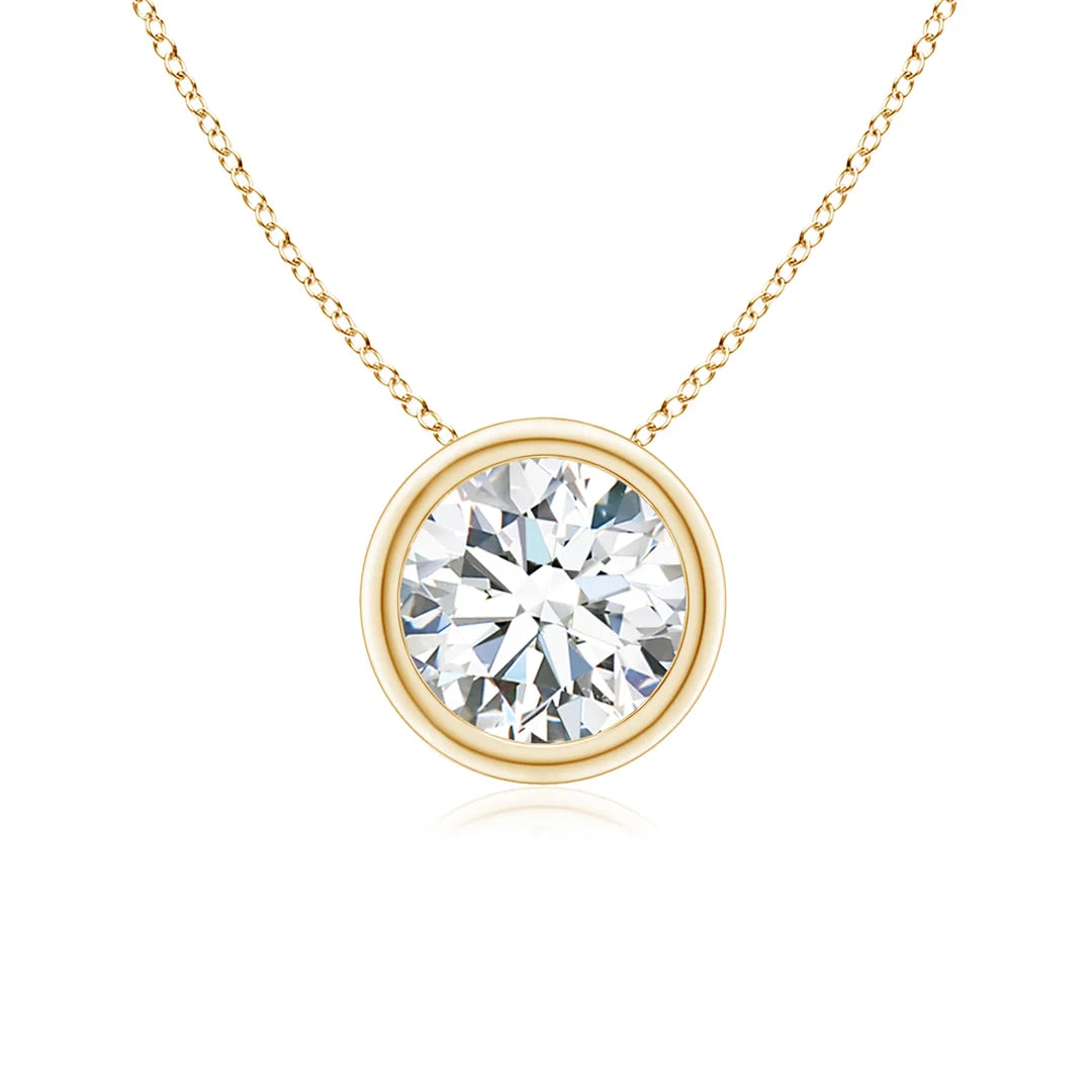 Round Diamond Solitaire Pendant, Bezel-Set