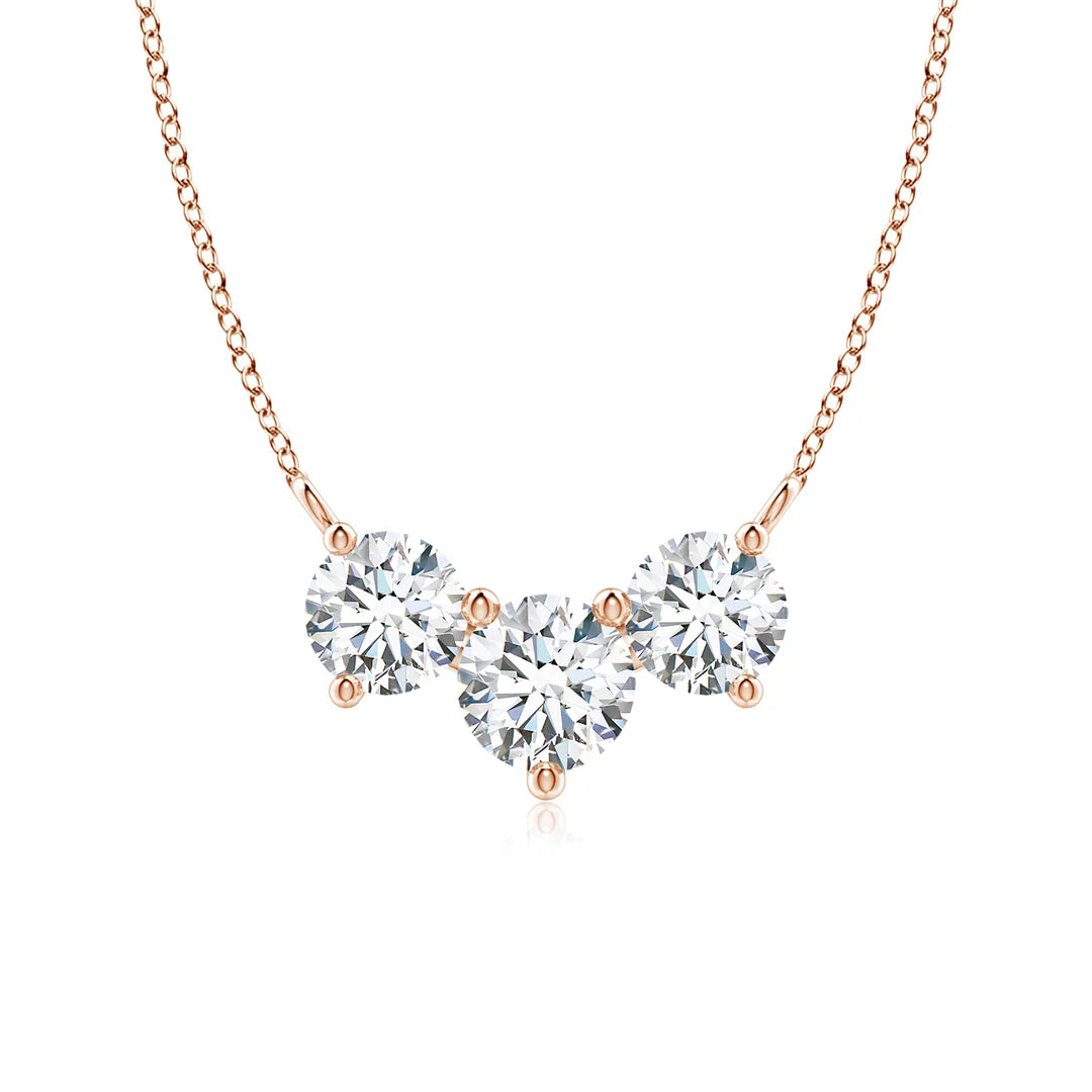 Classic Trio Round Diamond Lab-Grown Necklace