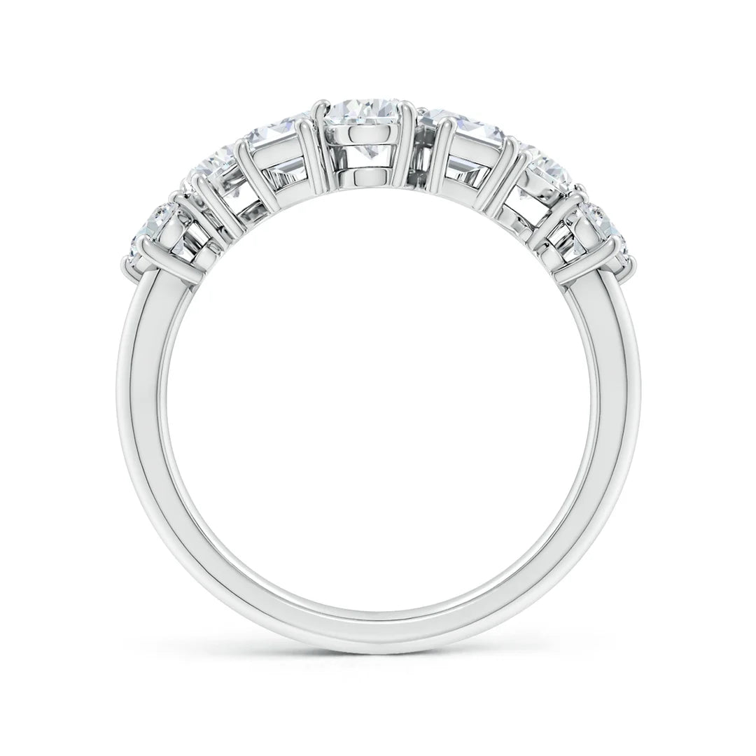 Multi-Shape Diamond Contoured Wedding Ring, Lab-Grown