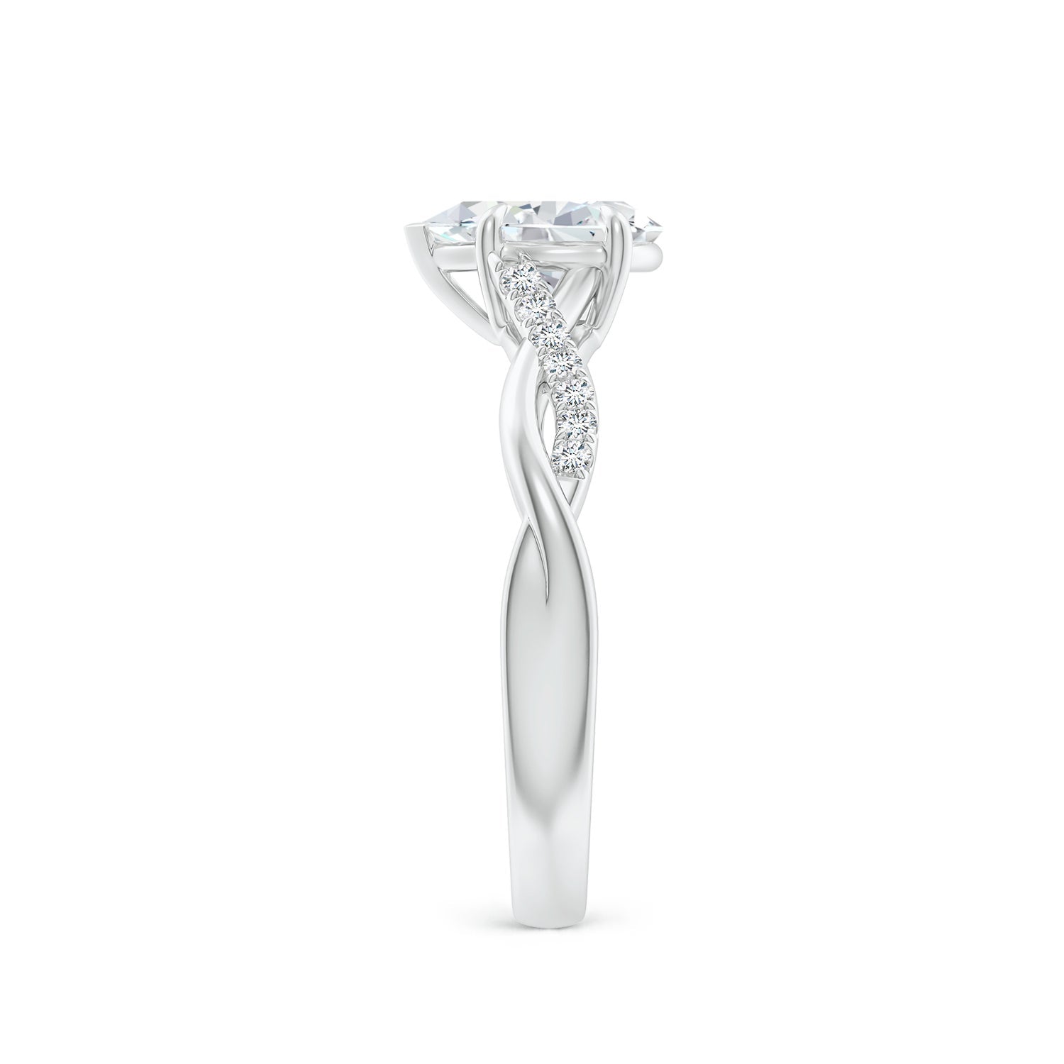 Lab-Grown Pear-Shaped Diamond Twisted Shank Engagement Ring