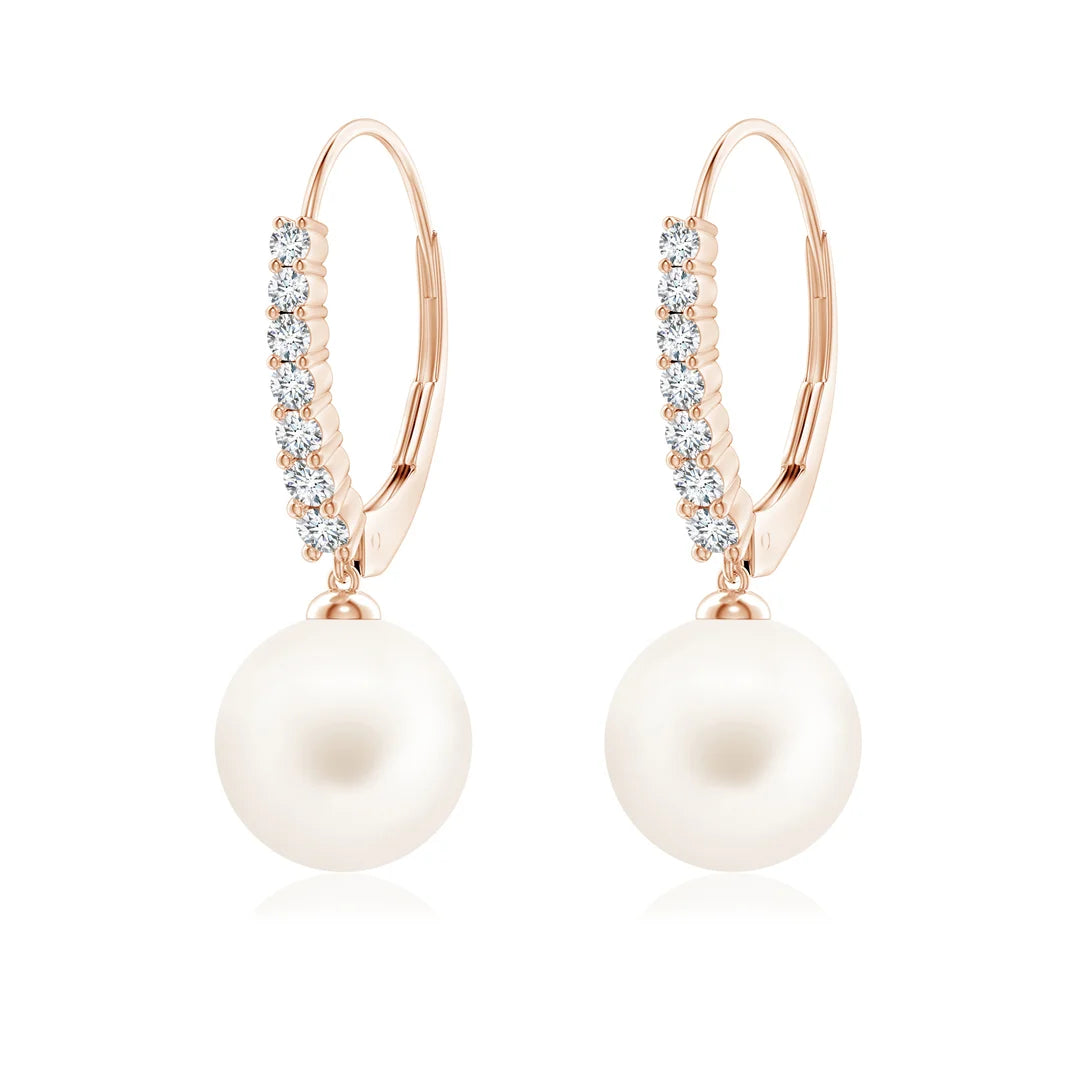 Pearl Tapered Leverback Earrings
