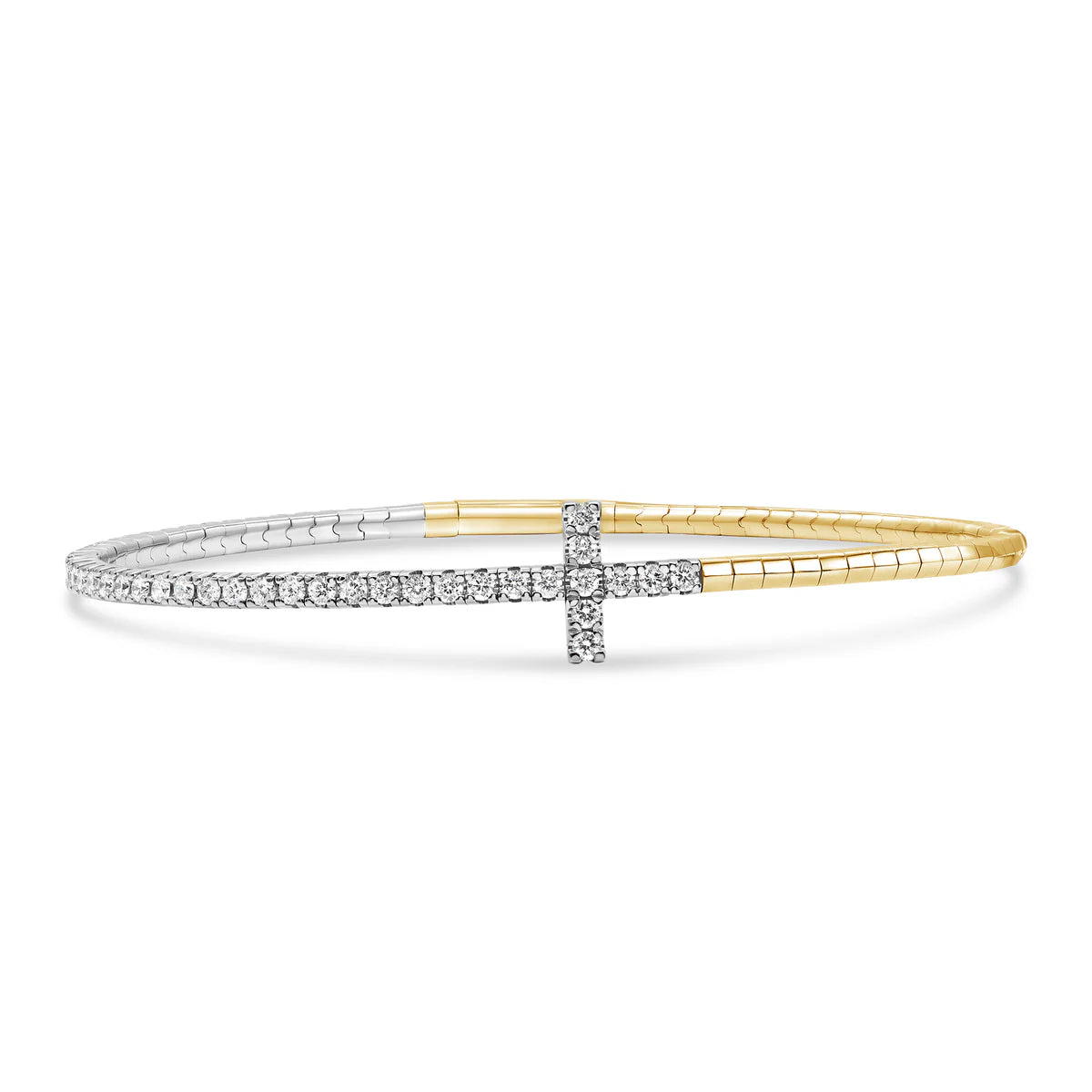 Diamond Cross Flexible Bangle