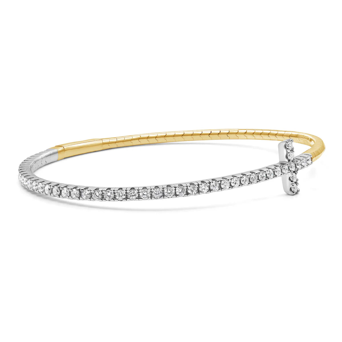 Diamond Cross Flexible Bangle