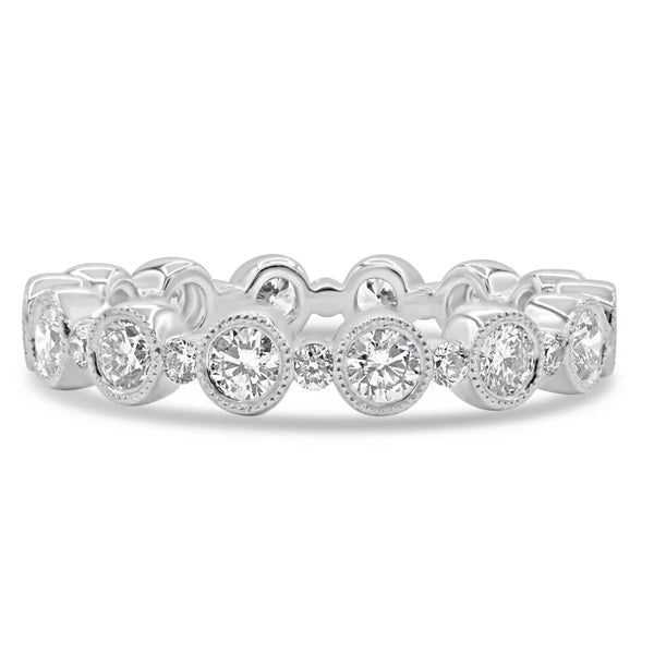 Bubble Diamond Band in 18K Gold – Classic Round Diamond Ring