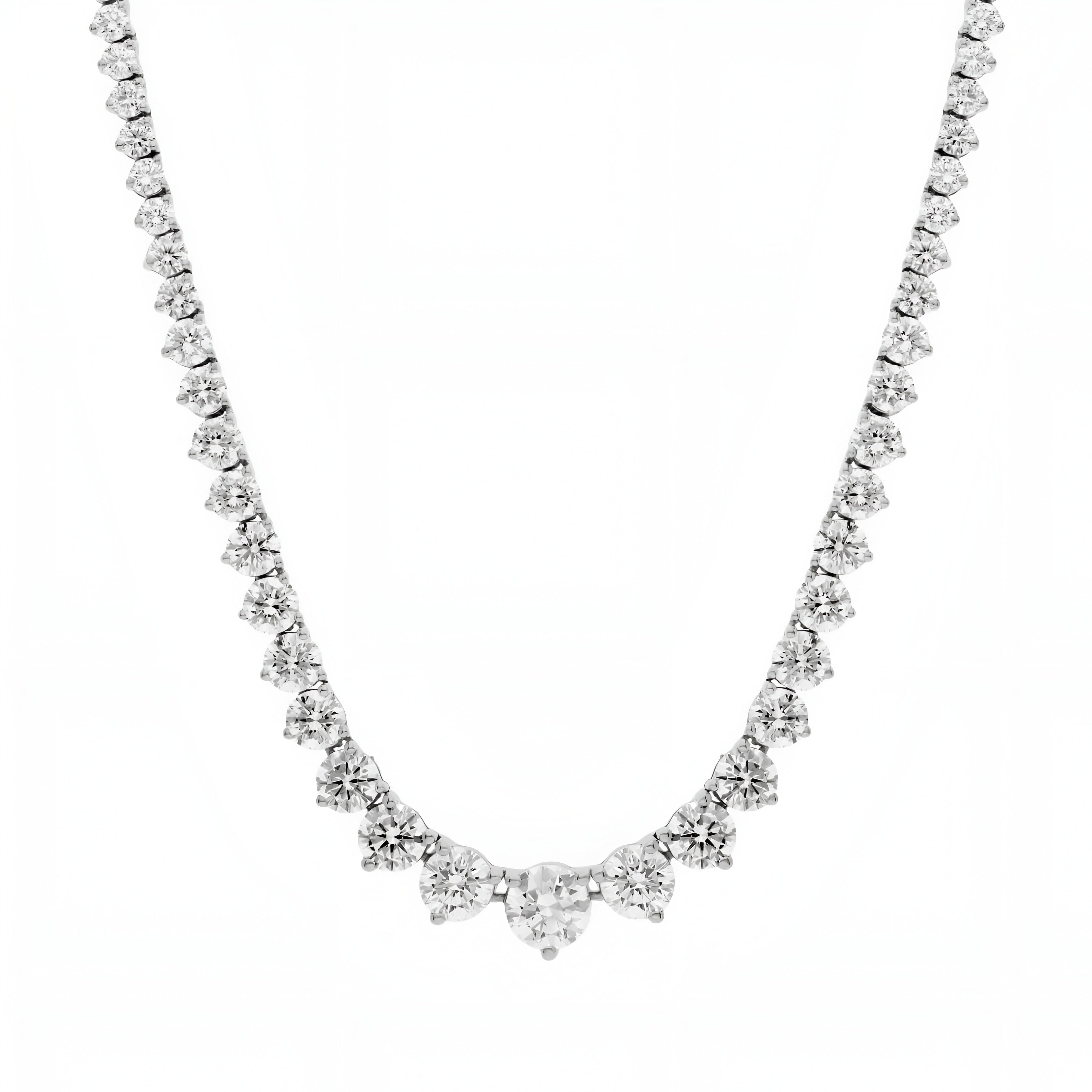 Riviera Round Diamond Necklace, 14K Gold, Lab Grown