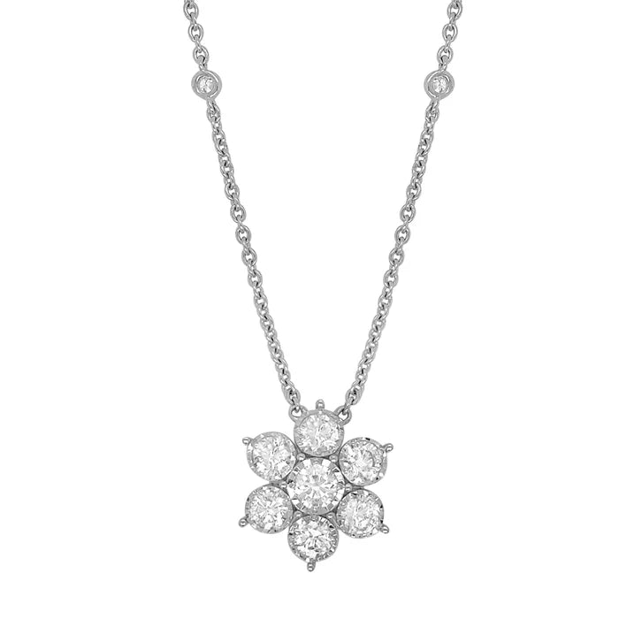 Diamond Flower Pendant