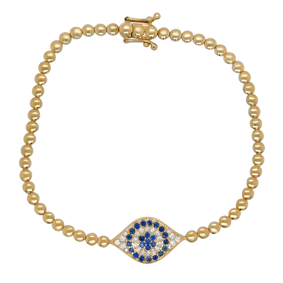 Diamond and Blue Sapphire Eye Bracelet
