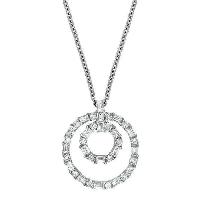 Double Baguette and Round Pendant