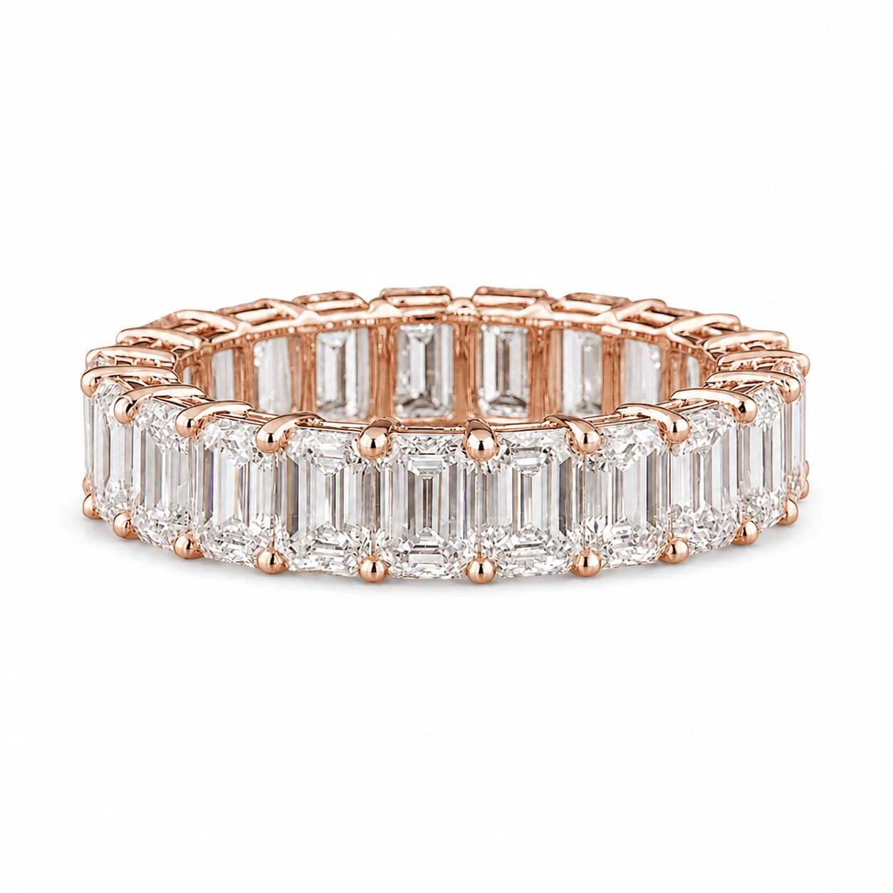 Emerald-Cut Diamond Eternity Band 3 ct.-11 ct., 14K Gold, Lab Grown