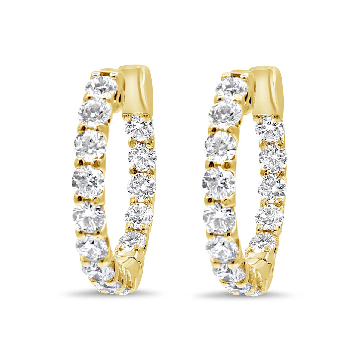 1-Inch Diamond Hoops Earrings 4.71 ct.