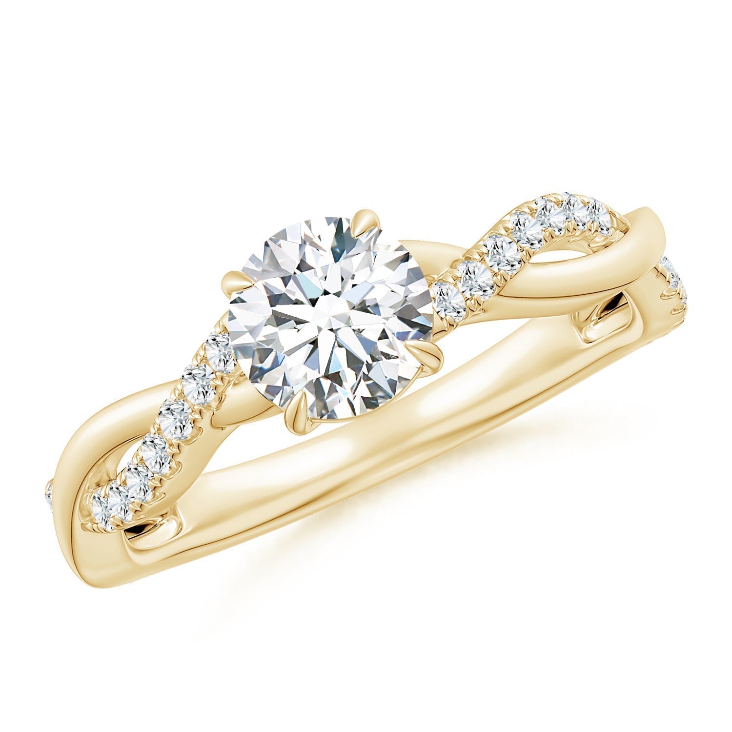 Lab-Grown Classic Solitaire Diamond Twist Shank Engagement Ring