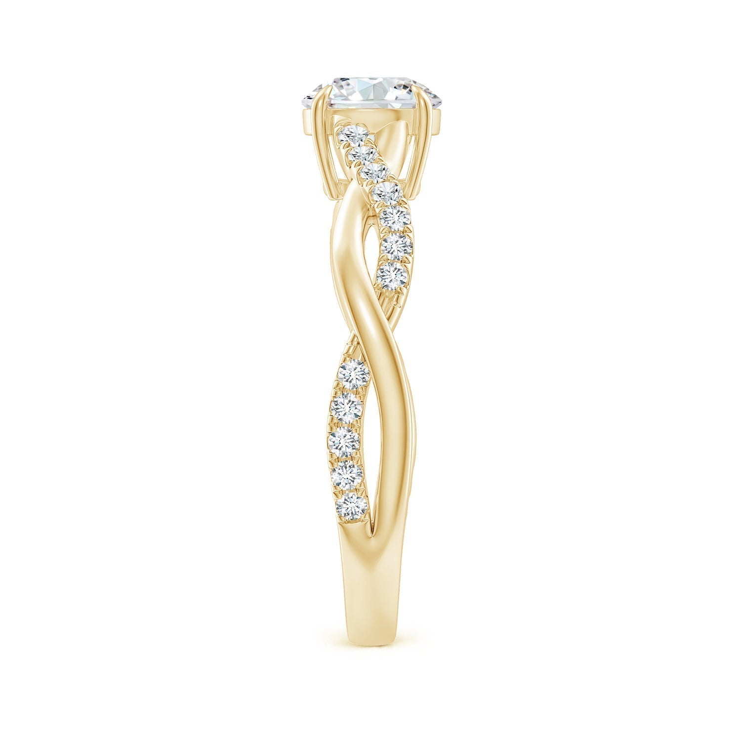 Lab-Grown Classic Solitaire Diamond Twist Shank Engagement Ring