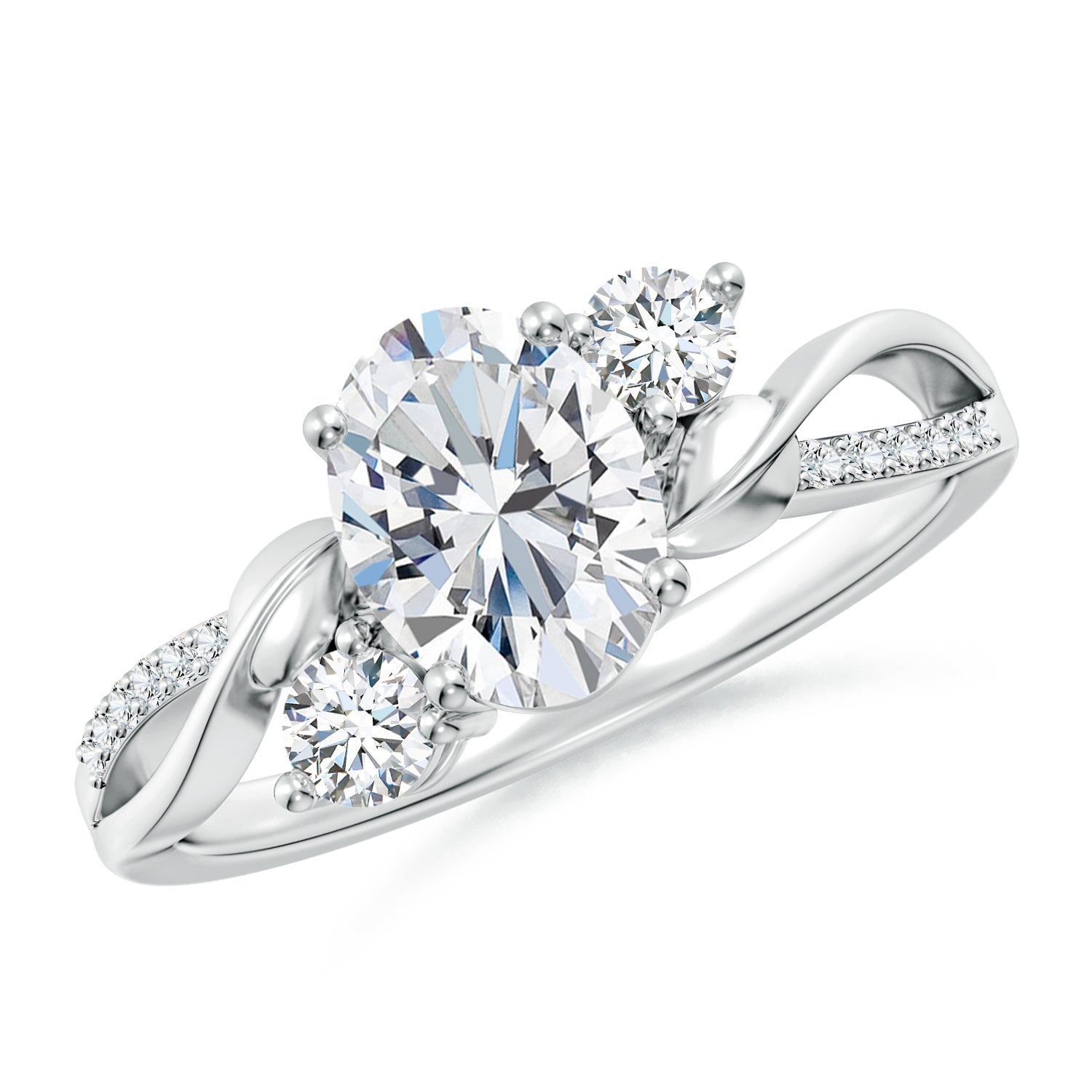 Nature Inspired Oval Lab-Grown Diamond Twisted Vine Engagement Ring