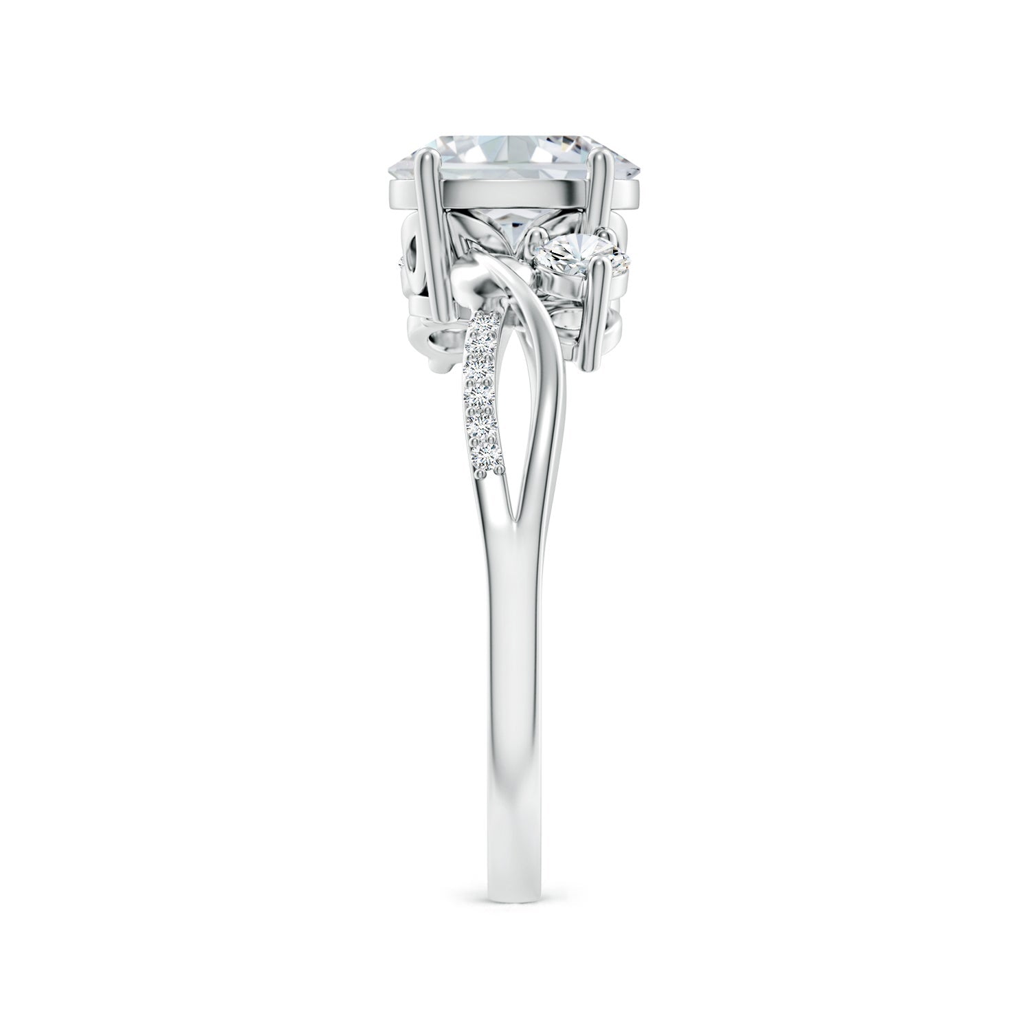 Nature Inspired Oval Lab-Grown Diamond Twisted Vine Engagement Ring