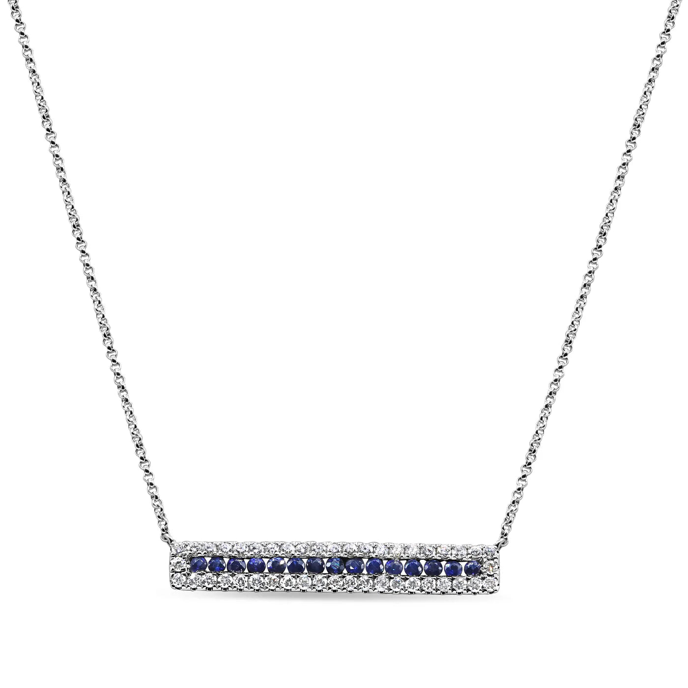 Diamond and Sapphire Bar Necklace