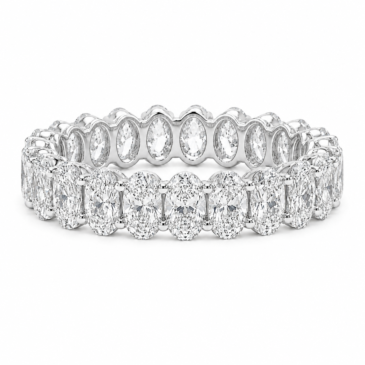 Oval Diamond Eternity Band, 14K Gold, Lab Grown