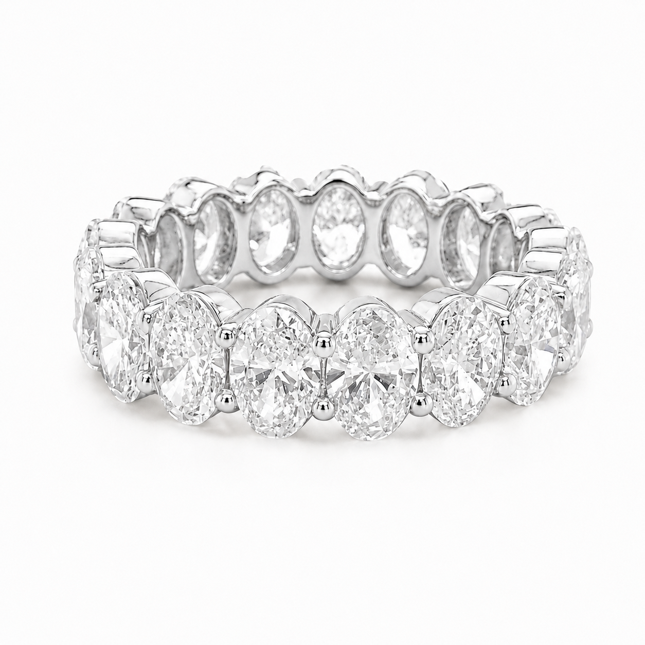 Oval Diamond Eternity Band, 14K Gold, Lab Grown