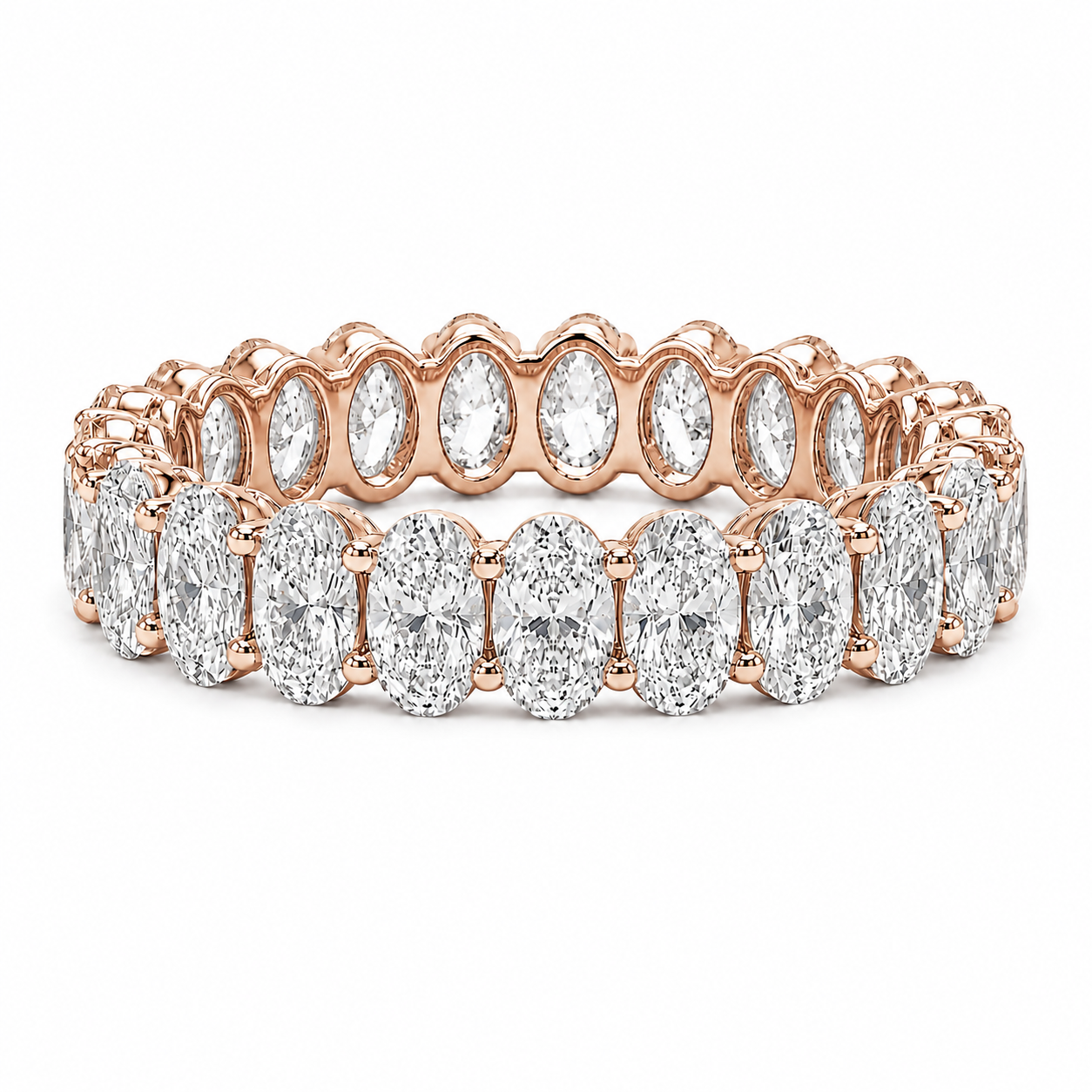 Oval Diamond Eternity Band, 14K Gold, Lab Grown