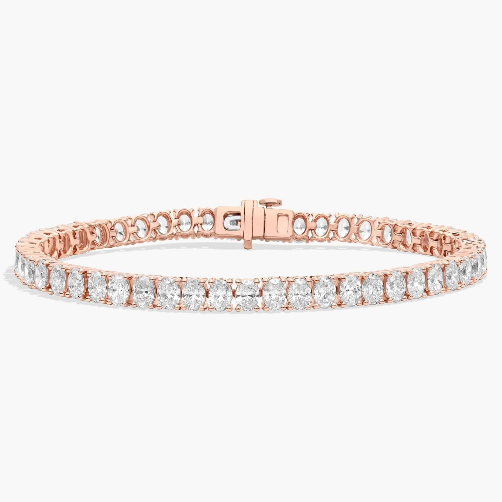 Oval Diamond Tennis Bracelet, 14K White Gold, Lab Grown