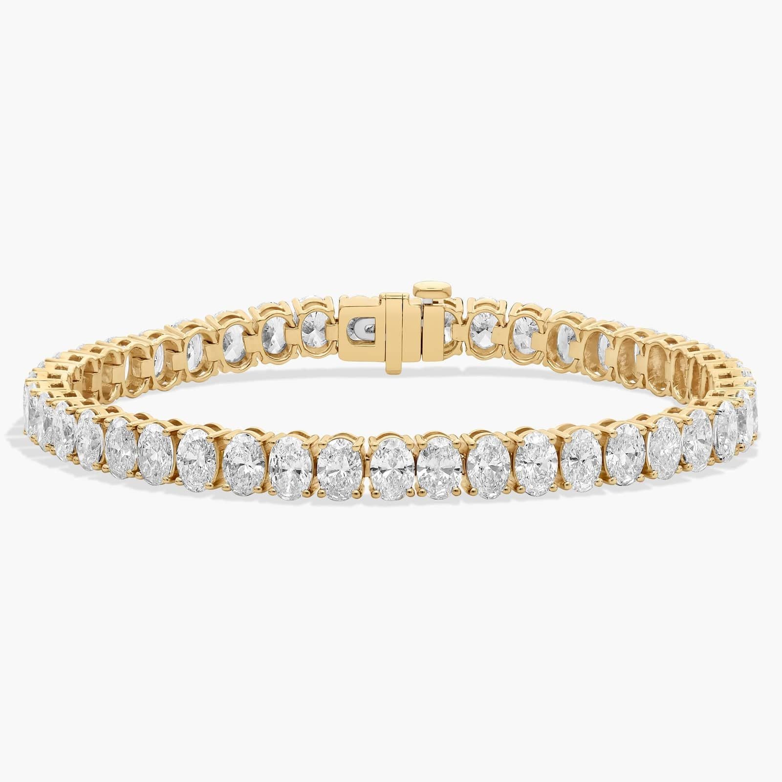 Oval Diamond Tennis Bracelet, 14K White Gold, Lab Grown