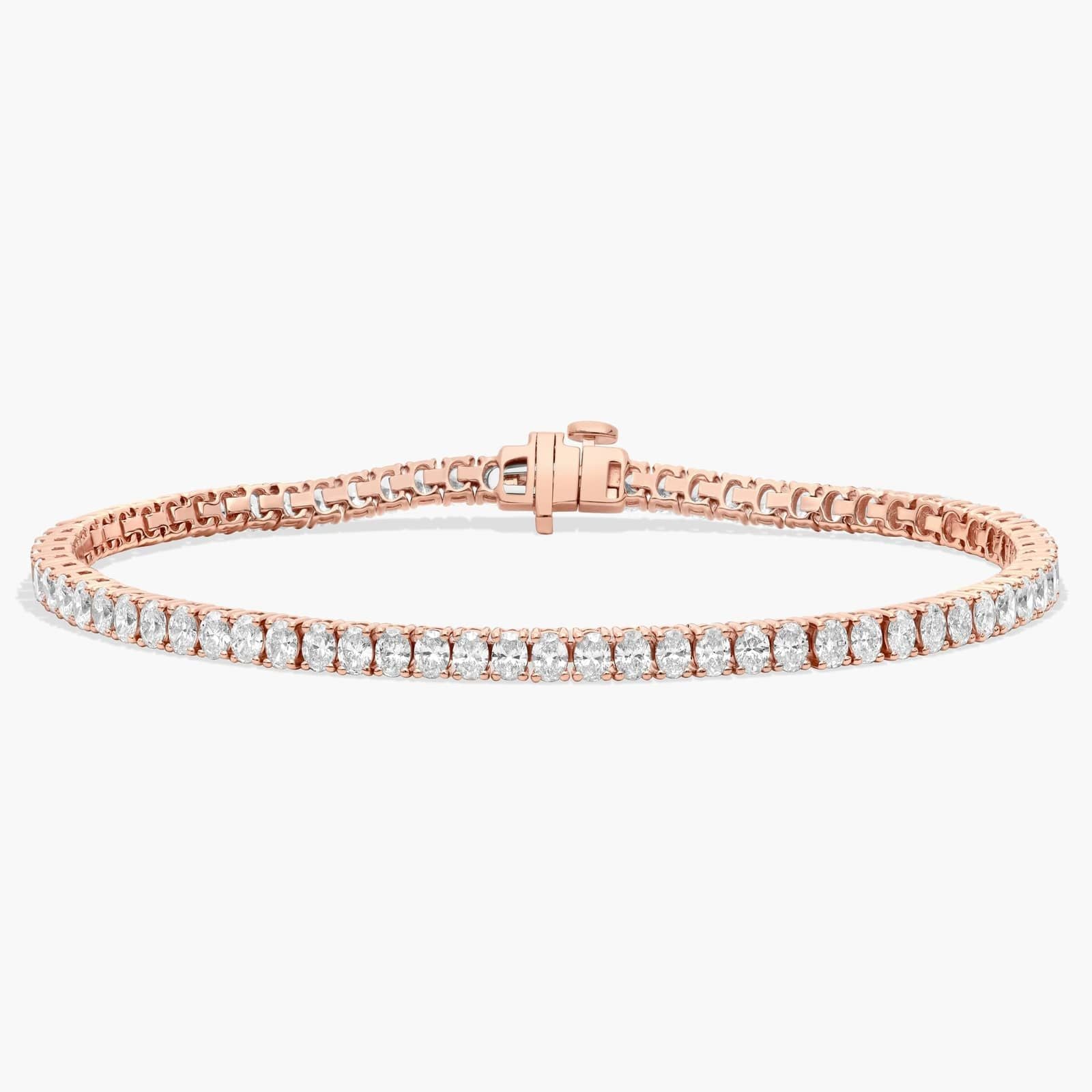 Oval Diamond Tennis Bracelet, 14K White Gold, Lab Grown