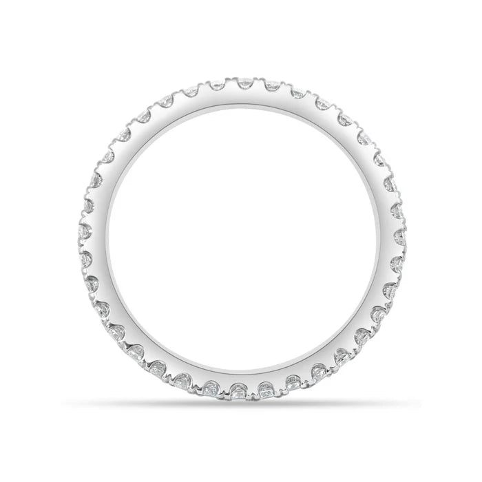 Platinum Diamond Ring – Handmade Wedding Band with 36 Round Brilliant Diamonds