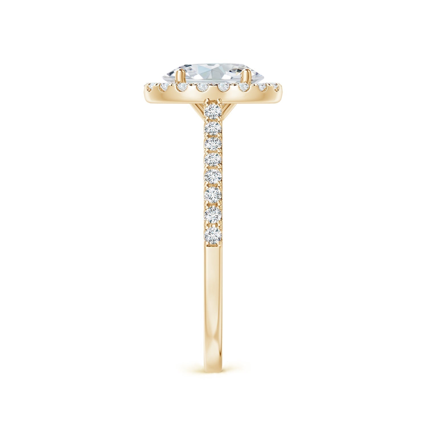 Prong-Set Oval Lab-Grown Diamond Halo Ring with Accents
