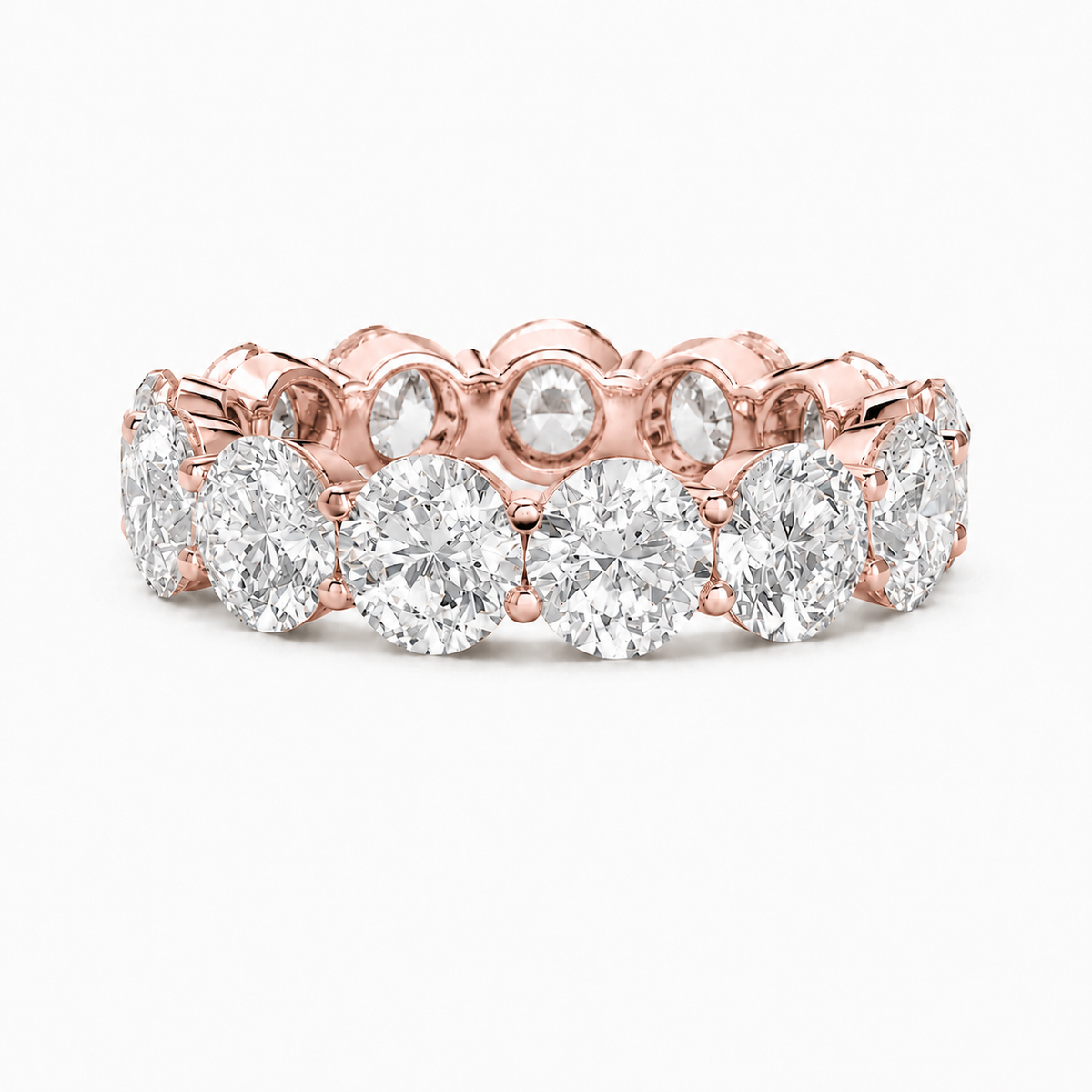 Round Diamond Eternity Band, 14K Gold, Shared Prong - Lab Grown