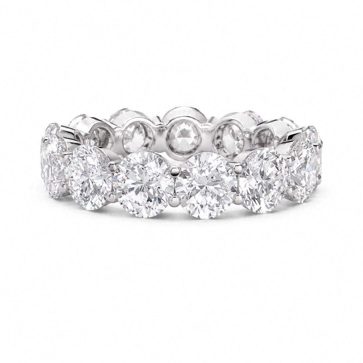 Round Diamond Eternity Band, 14K Gold, Shared Prong - Lab Grown