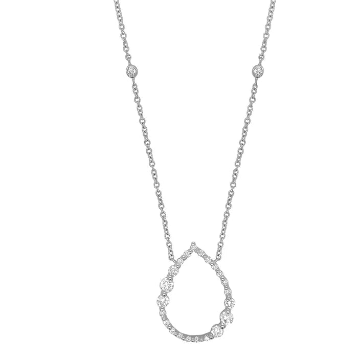 Single Prong Diamond Pear Shaped Pendant