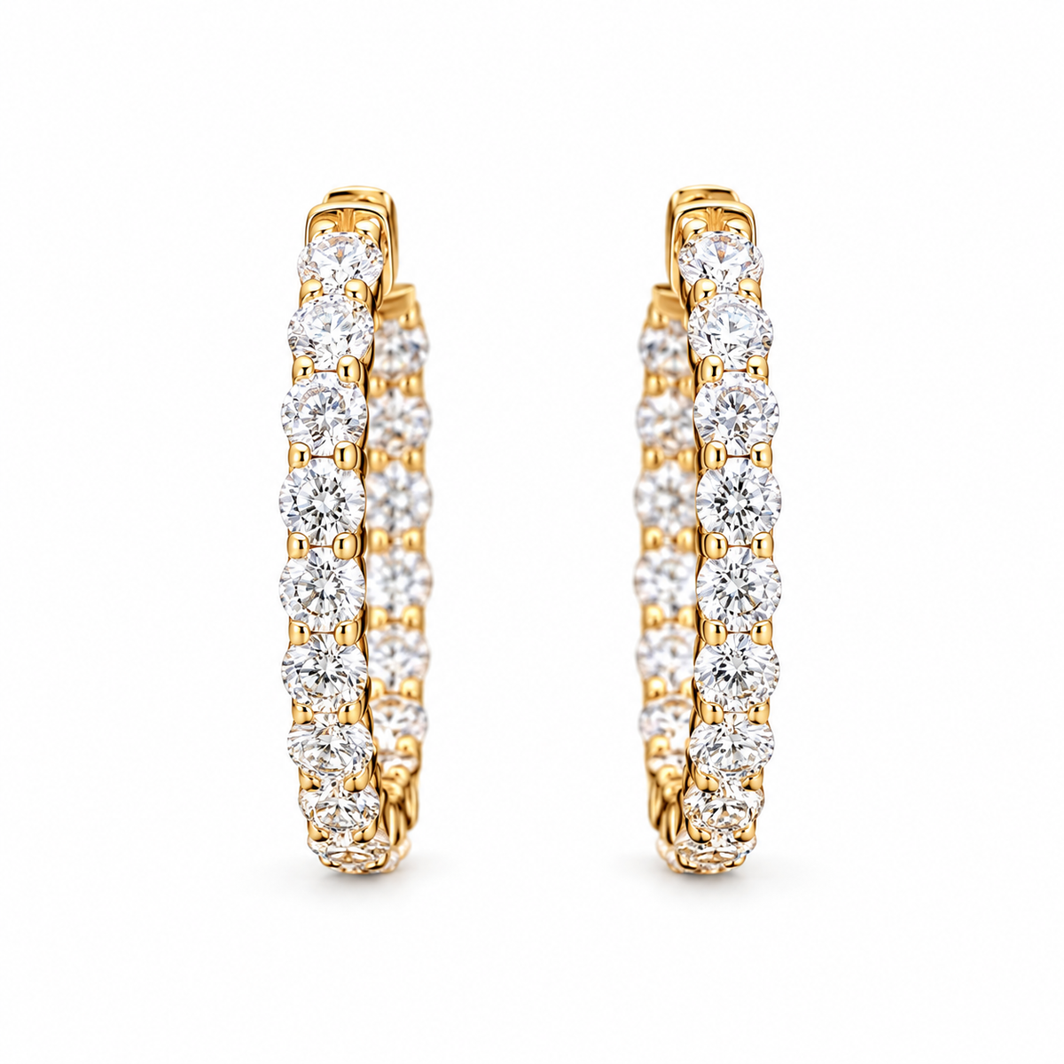 Theia Round Diamond Inside-Out Hoop Earrings, 3 ct. – 14K Gold