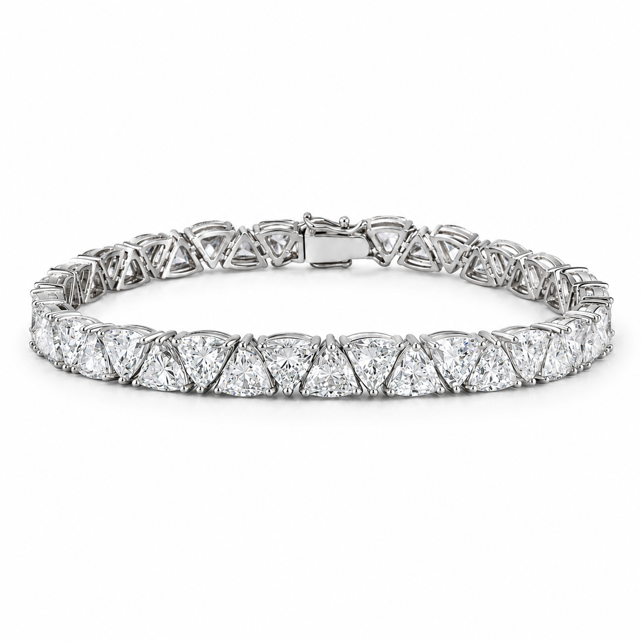 Trillion Lab-Grown Diamond Tennis Bracelet, 16 ct., 14K Gold