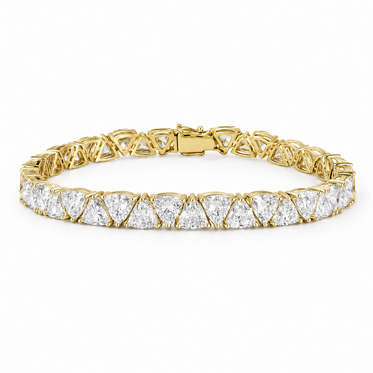 Trillion Lab-Grown Diamond Tennis Bracelet, 16 ct., 14K Gold