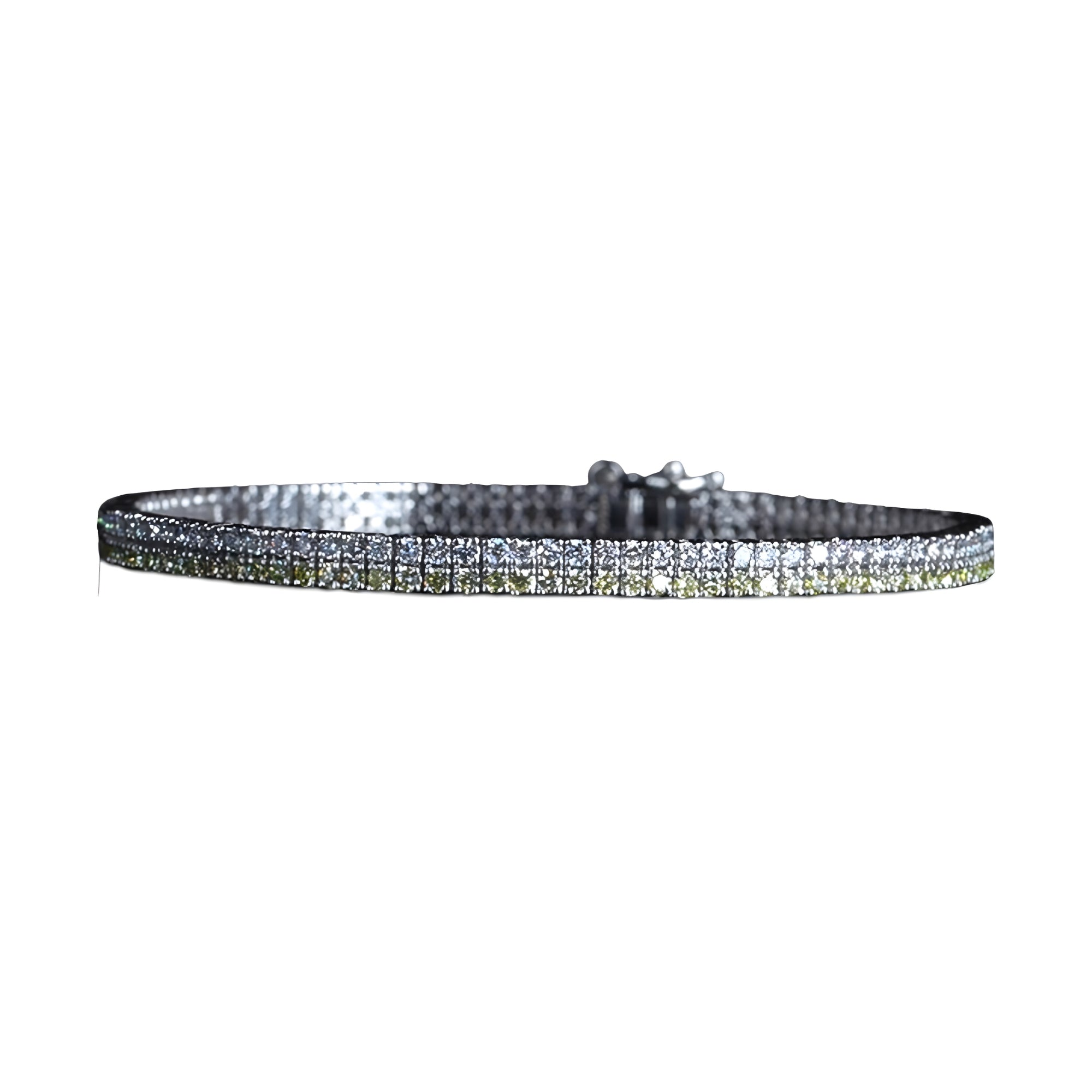 Yellow Round Diamond Tennis Bracelet, 3.59 ct., 14K White Gold