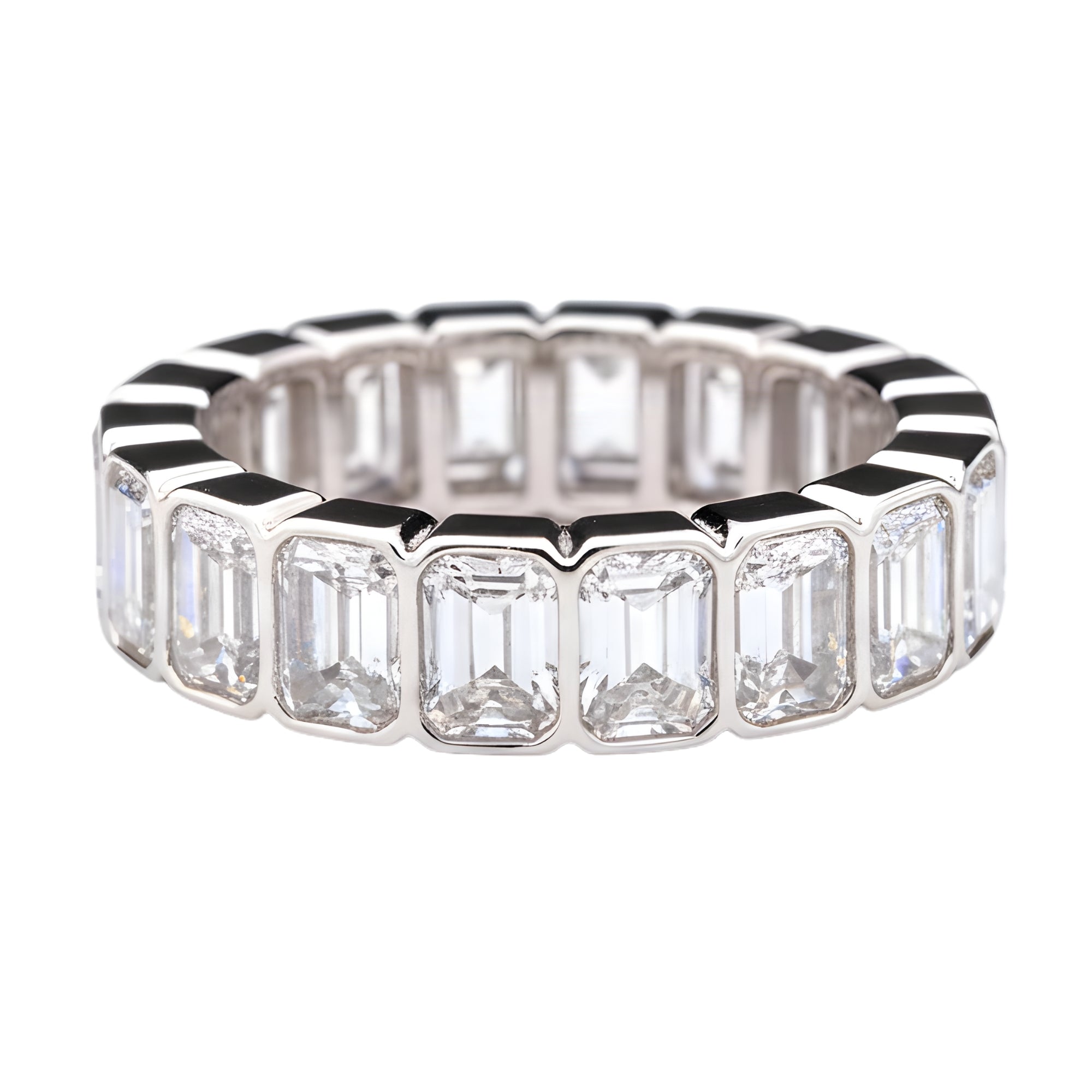 Emerald-Cut Diamond Eternity Band, 5.74 ct., 14K White Gold, Lab Grown